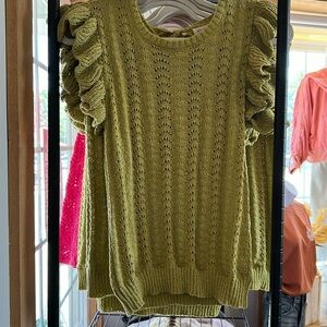 Adorable sweater sleeveless green top new with tags and multiple sizes